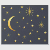 Gold Moon and Stars Geschenkpapier (Flach)