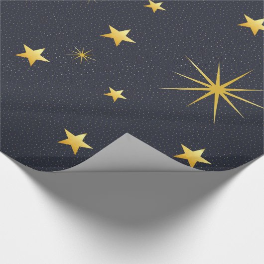 Gold Moon and Stars Geschenkpapier (Ecke)