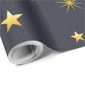 Gold Moon and Stars Geschenkpapier (Rolleneckpunkt)