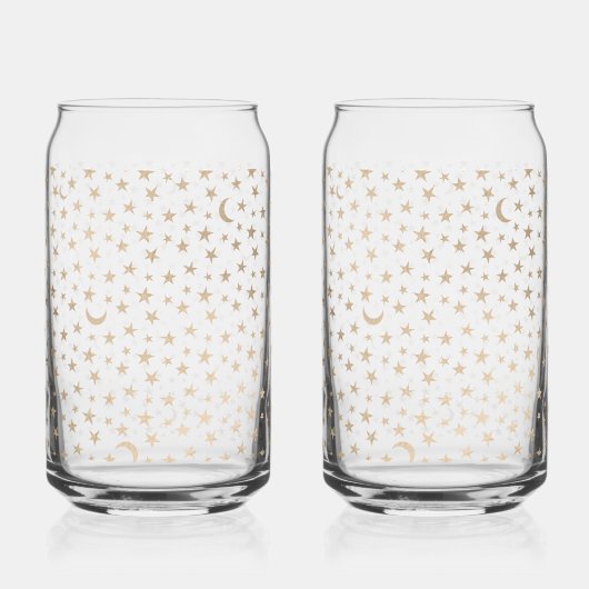 Gold Moon and Stars Night Sky Dosenglas (Vorderseite)