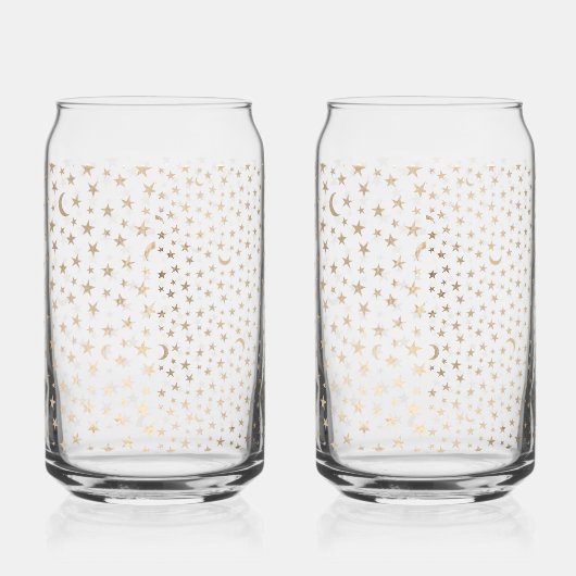 Gold Moon and Stars Night Sky Dosenglas (Links)