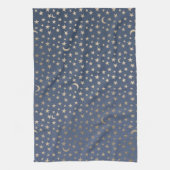 Gold Moon and Stars Night Sky Geschirrtuch (Vertikal)