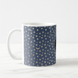 Gold Moon and Stars Night Sky Kaffeetasse