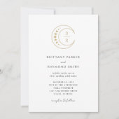 Gold Moon Celestial Foto Hochzeit Einladung (Vorderseite)
