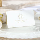 Gold Moon Celestial Wedding Platzkarte