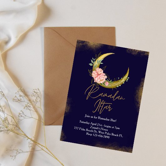 Gold Moon Elegant Ramadan Iftar Einladung