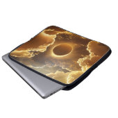 GOLD MOON MIT STORMEN SCHLIESSUNGEN LAPTOPSCHUTZHÜLLE (Vorne Knopf)