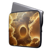 GOLD MOON MIT STORMEN SCHLIESSUNGEN LAPTOPSCHUTZHÜLLE (Vorderseite Links)