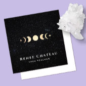 Gold Moon Phase Cosmos Stars Quadratische Visitenkarte