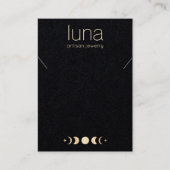 Gold Moon Phase Zodiac Necklace Display Holder Visitenkarte (Vorderseite)
