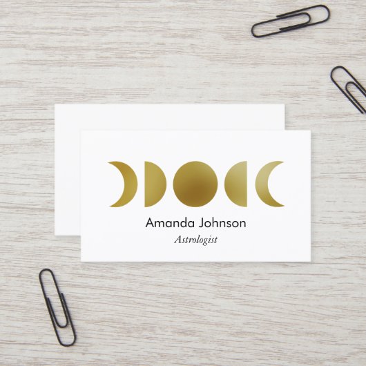 Gold Moon Phases Astrologie Yoga Holistic Healer Visitenkarte (Vorderseite/Rückseite Beispiel)