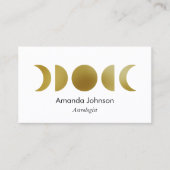 Gold Moon Phases Astrologie Yoga Holistic Healer Visitenkarte (Vorderseite)