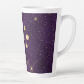 Gold Moon Phasing Lila Stars Personalisiert Milchtasse (Rechts)