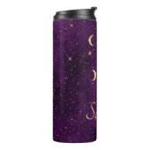 Gold Moon Phasing Lila Stars Personalisiert Thermosbecher (Nach links gedreht)