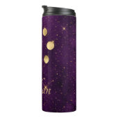 Gold Moon Phasing Lila Stars Personalisiert Thermosbecher (Nach rechts gedreht)