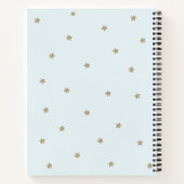 Gold Moon & Stars Blue Baby Shooting Guest Book Notizblock (Rückseite)