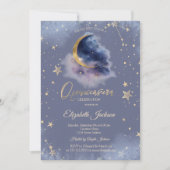 Gold Moon Stars Starry Night Quinceanera Einladung (Vorderseite)