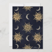 Gold Moon Sun Mandala Blue Night Sky Pattern Einladung (Rückseite)