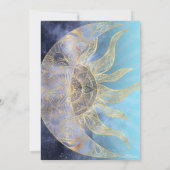 Gold Moon Sun Mandala Celestial Design Einladung (Rückseite)
