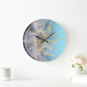 Gold Moon Sun Mandala Celestial Design Große Wanduhr (Zuhause)