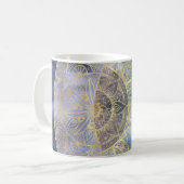Gold Moon Sun Mandala Celestial Design Kaffeetasse (Vorderseite Links)
