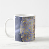 Gold Moon Sun Mandala Celestial Design Kaffeetasse (Links)