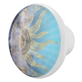 Gold Moon Sun Mandala Celestial Design Keramikknauf (Rechts)
