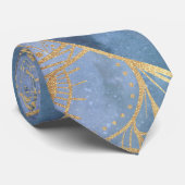 Gold Moon Sun Mandala Celestial Design Krawatte (Gerollt)