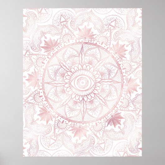 Gold Moon Sun Mandala Celestial Design Poster (Vorne)