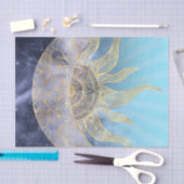 Gold Moon Sun Mandala Celestial Design Seidenpapier (Handwerk)