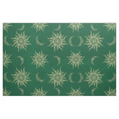 Gold Moon Sun Mandala Green Pattern Stoff (Fat Quarter (45,7 x 55,9 cm))