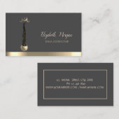 Gold Moon Women Silhouette Yoga Instructor Visitenkarte (Vorne/Hinten)