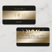 Gold Moons Gold Black Yoga Studio Visitenkarte (Vorne/Hinten)