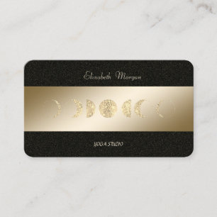 Gold Moons Gold Schwarzes Yoga-Studio Visitenkarte