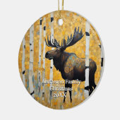 Gold Moose Keramik Ornament (Links)