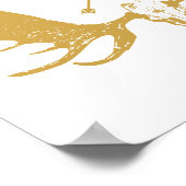 Gold Moose Skull Art Hunter / Boho Poster (Ecke)