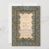 Gold Mosaic Islamic Wedding Save The Date (Vorderseite)