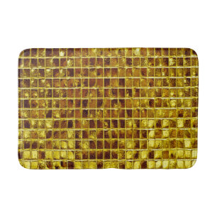 Gold Mosaic Tiles Elegant Moderner Luxus Badematte
