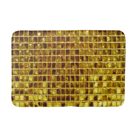 Gold Mosaic Tiles Elegant Moderner Luxus Badematte (Vorderseite)