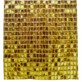 Gold Mosaic Tiles Elegant Moderner Luxus Duschvorhang (Vorderseite)