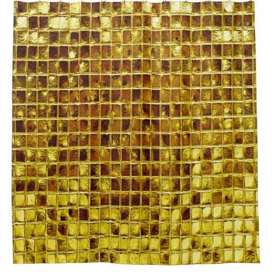 Gold Mosaic Tiles Elegant Moderner Luxus Duschvorhang (Vorderseite)