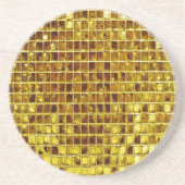 Gold Mosaic Tiles Elegant Moderner Luxus Getränkeuntersetzer (Vorne)
