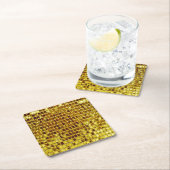 Gold Mosaic Tiles Elegant Moderner Luxus Rechteckiger Pappuntersetzer (Vor Ort)