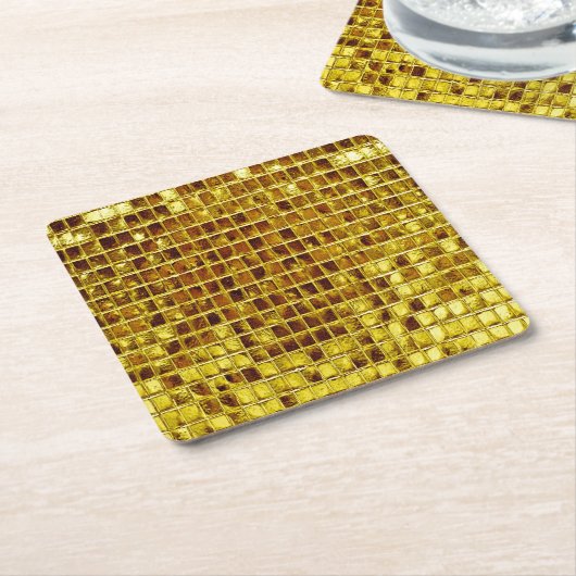 Gold Mosaic Tiles Elegant Moderner Luxus Rechteckiger Pappuntersetzer (angewinkelt)