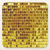 Gold Mosaic Tiles Elegant Moderner Luxus Rechteckiger Pappuntersetzer (Vorderseite)