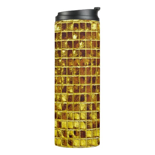 Gold Mosaic Tiles Elegant Moderner Luxus Thermosbecher (Nach links gedreht)