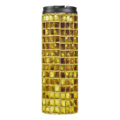 Gold Mosaic Tiles Elegant Moderner Luxus Thermosbecher (Rückseite)