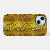 Gold Mosaik Elegant Glam Girly Luxus Moderne iPhone 15 Hülle (Rückseite (Horizontal))