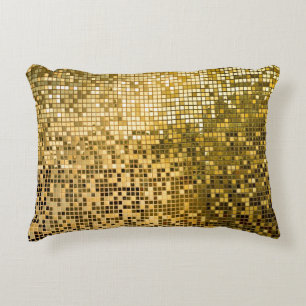 Gold Mosaik: Quadrat Fliesen Textur. Dekokissen
