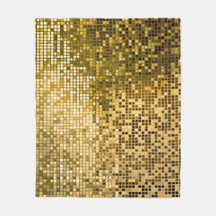 Gold Mosaik: Quadrat Fliesen Textur. Fleecedecke
